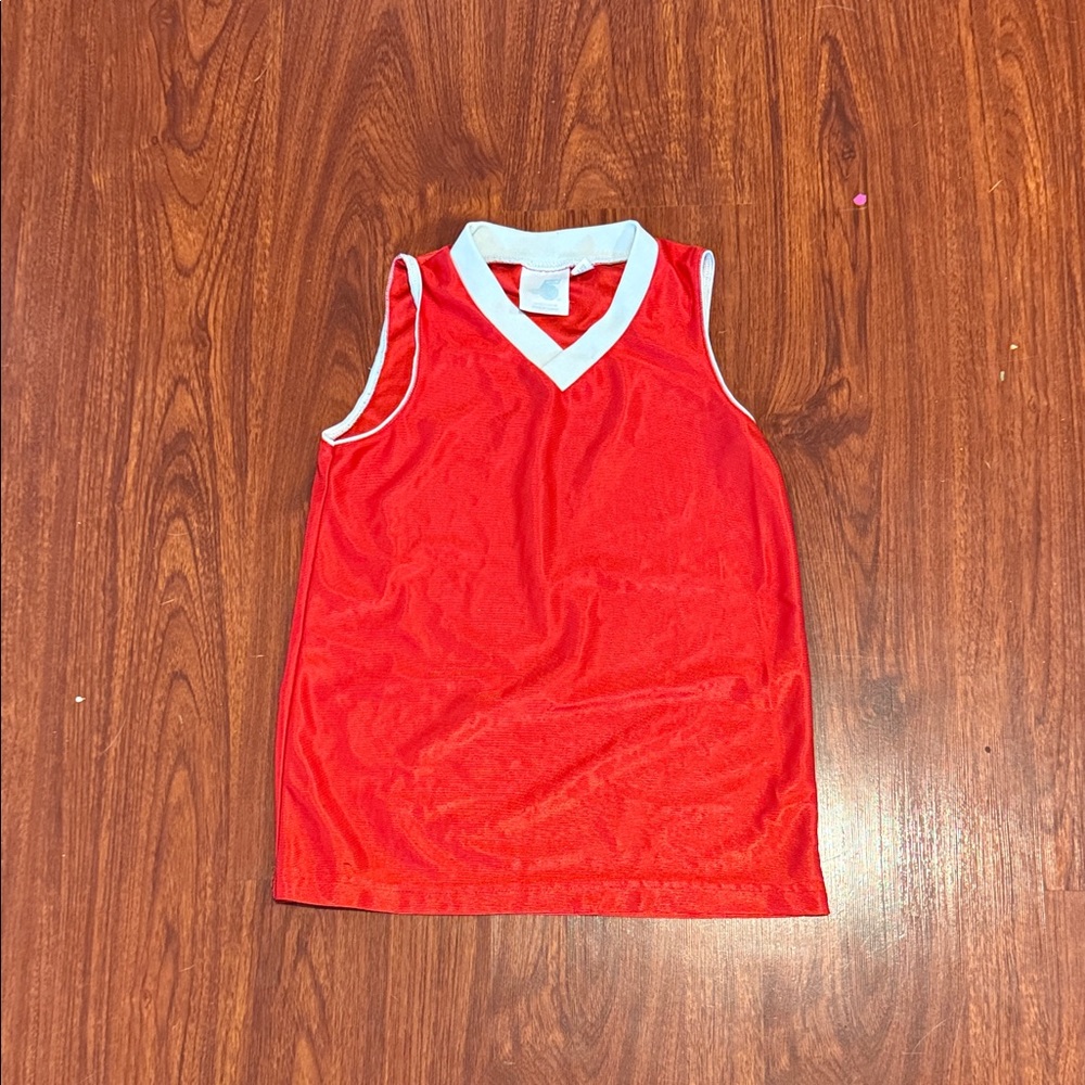 Vibrant Red Kids Sleeveless Jersey